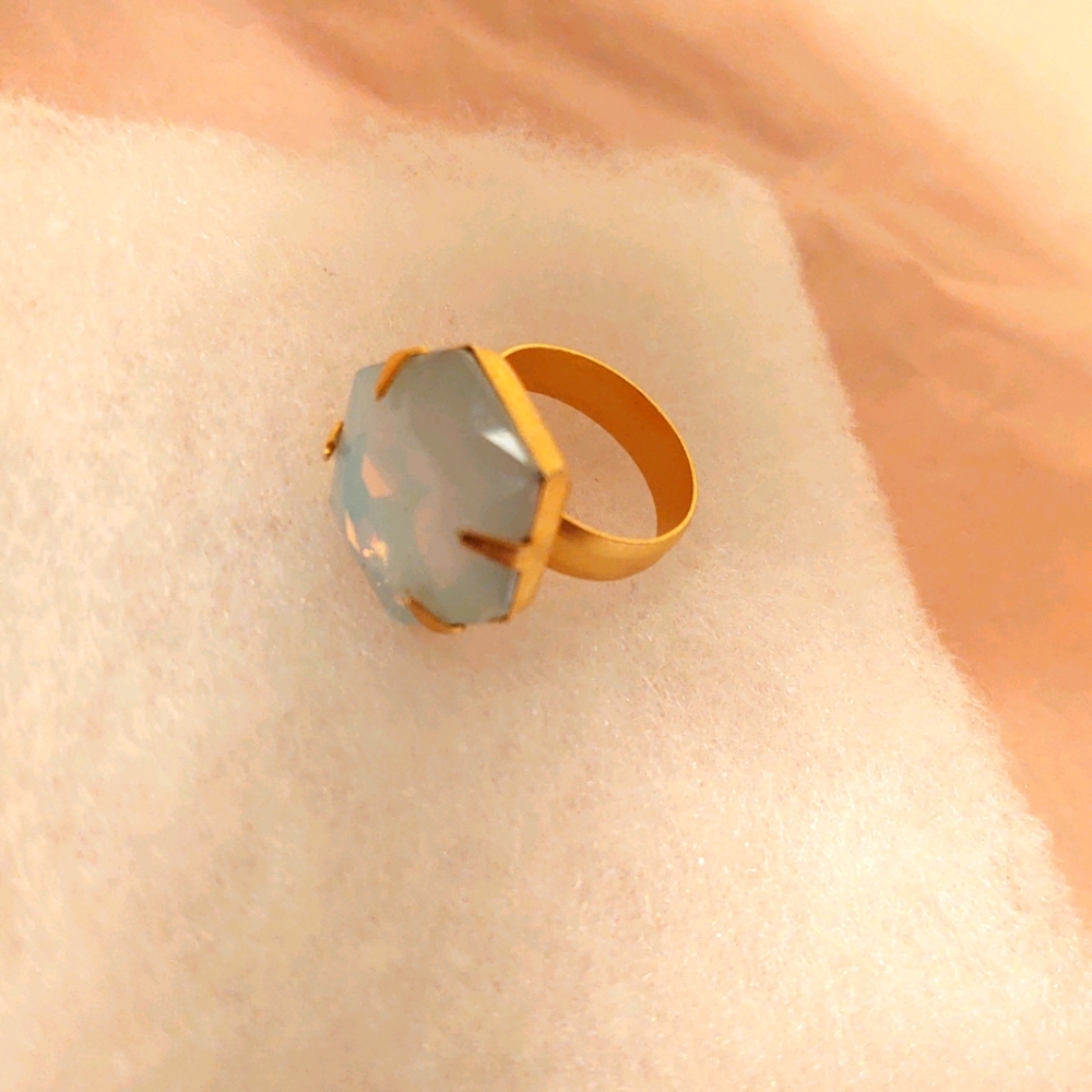 Opal Ring Hexagonal Size 7 - image 1